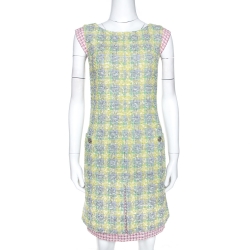 Chanel Multicolor Boucle Tweed Shift Dress M