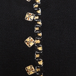 Chanel Black Fantasy Tweed Wool Button Front Jacket M