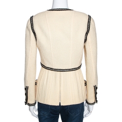 Chanel Vintage Cream Tweed Top and Bolero Jacket Set M
