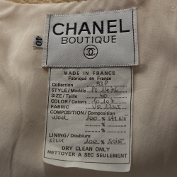 Chanel Vintage Cream Tweed Top and Bolero Jacket Set M