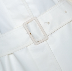 Pre Owned معطف شانيل فينتدج أوف وايت بحزام مقاس صغير (سمول)