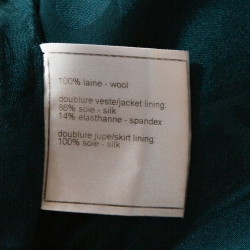 Chanel Teal Blue Wool Tweed Paneled Jacket L