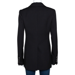 Chanel Black Wool Pocket & Button Detail Jacket M