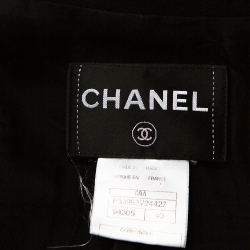 Chanel Black Wool Pocket & Button Detail Jacket M