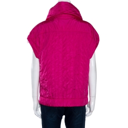 Pre Owned Chanel Pink Nylon Zip Front Vest M