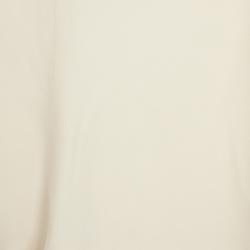 Pre Owned Chanel Cream Midi Silk Skirt L