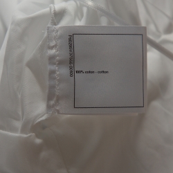 Pre Owned Chanel White Smocked Cotton Poplin Long Sleeve Blouse L
