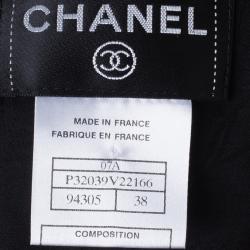 Pre Owned Chanel Black Tweed Metallic Dress M