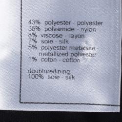 Pre Owned Chanel Black Tweed Metallic Dress M