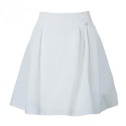 Pre Owned Chanel White Flounce High-Waist Skirt M