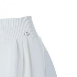 Pre Owned Chanel White Flounce High-Waist Skirt M