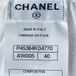 Pre Owned Chanel White Flounce High-Waist Skirt M