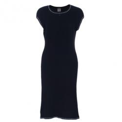 Pre Owned فستان شانيل بلا أكمام تريكو أسود M