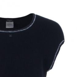 Pre Owned فستان شانيل بلا أكمام تريكو أسود M