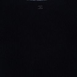 Pre Owned فستان شانيل بلا أكمام تريكو أسود M