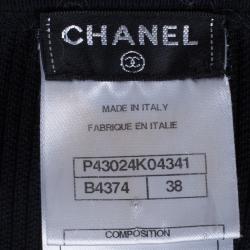 Pre Owned فستان شانيل بلا أكمام تريكو أسود M