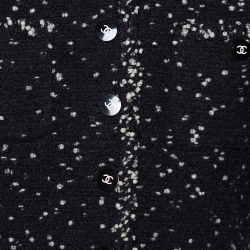 مملوكة مسبقًا Chanel Vintage Monochrome Speckled Tweed Jacket M