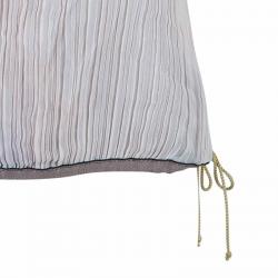 Chanel Metallic Textured Skirt Suit With Pleated Top M