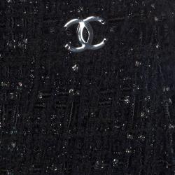 Pre Owned Chanel Black Tweed Skirt Suit M