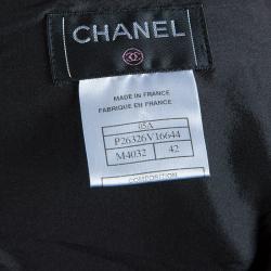 Pre Owned Chanel Black Tweed Skirt Suit M