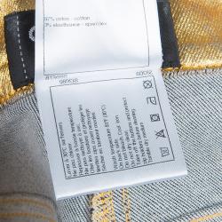 Pre Owned Chanel Gold Foil Coated Denim Shorts S