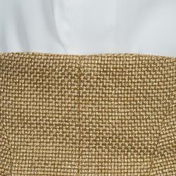 Pre Owned بنطلون شانيل بالازو ذهبي مغزول M