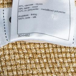 Pre Owned بنطلون شانيل بالازو ذهبي مغزول M