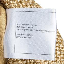 Pre Owned بنطلون شانيل بالازو ذهبي مغزول M