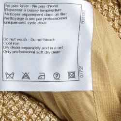 Pre Owned بنطلون شانيل بالازو ذهبي مغزول M