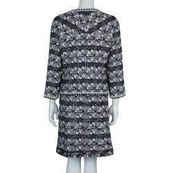Chanel Black and White Textured Skirt Suit M
