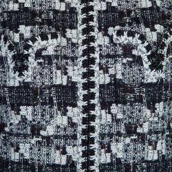 Chanel Black and White Textured Skirt Suit M