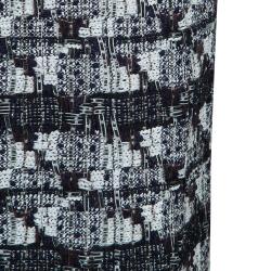 Chanel Black and White Textured Skirt Suit M