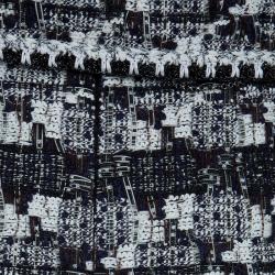 Chanel Black and White Textured Skirt Suit M