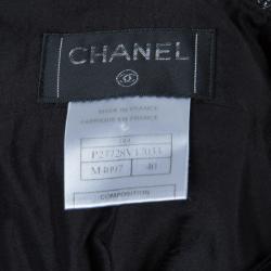 Chanel Black and White Textured Skirt Suit M