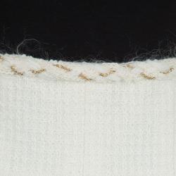 Chanel Cream Wool Textured Skirt Suit L