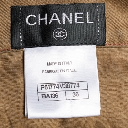 Pre Owned Chanel Brown Cotton Embroidered Overdyed Shorts S