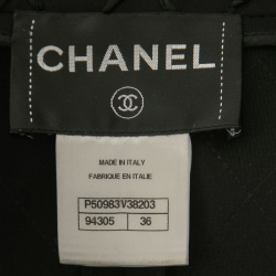 Pre Owned Chanel Black Neoprene Quilted Detail Jacket S