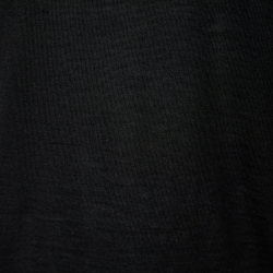 Pre Owned Chanel Black Logo Embellished Cashmere & Silk Round Neck Sweater M