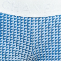 Chanel Blue Textured Synthetic Track Shorts S