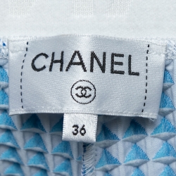 Chanel Blue Textured Synthetic Track Shorts S