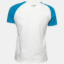 Chanel White Cotton Cuba Libre Print T-Shirt S