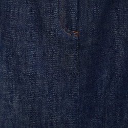 Pre Owned Chanel Indigo Denim Coco Applique A-Line Skirt L