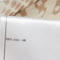 Pre Owned Chanel Brown Printed Silk Chiffon Knot-Detail Mini Dress M