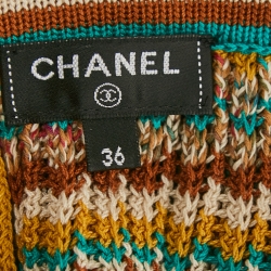 Chanel Multicolor Knit Off-Shoulder Top S