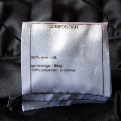 مملوكة مسبقًا Chanel Black Satin Ruffle Neck Button Front Shirt L