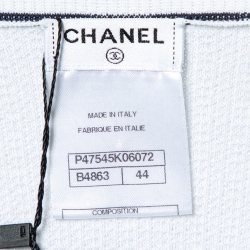 Chanel White Cotton Knit Sleeveless T-Shirt L