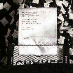 Pre Owned Chanel Monochrome Textured Knit & Woven Inset Sleeveless Jacket Dress Set S