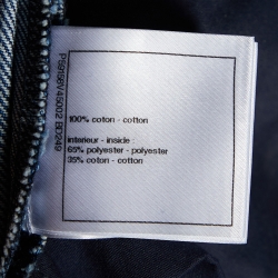 Pre Owned Chanel Blue Denim Paneled Parallel Jeans M
