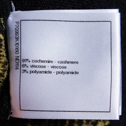 Pre Owned Chanel Black CC Coin Cashmere Knit Hooded Sweater M
