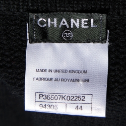 Pre Owned Chanel Black Cashmere Knit CC Turnlock Detail Cardigan L